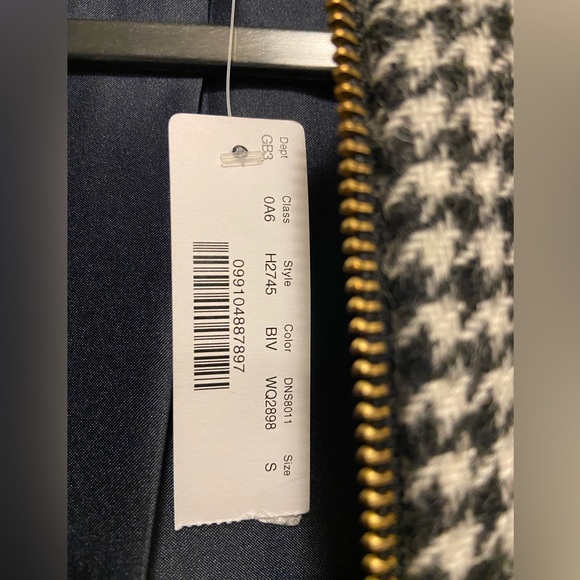 J. Crew Classic timeless style 100% wool, houndstooth fully lined w pockets. NWT - Picture 4 of 15